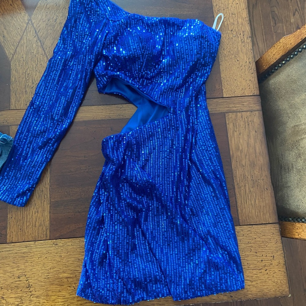 Amazon Women's Blue Sequin Midi Dress